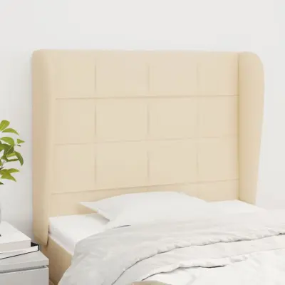 The Living Store Vzglavje z ušesi krem 103x23x118/128 cm blago - Vzglavje