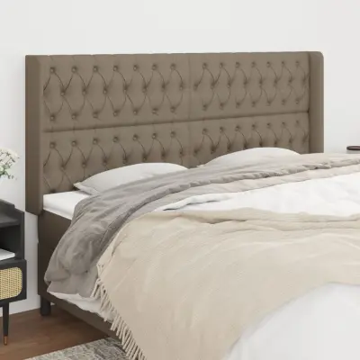 The Living Store Vzglavje z ušesi taupe 203x16x118/128 cm blago - Vzglavje