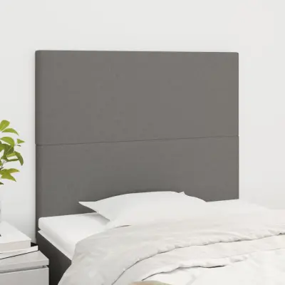 The Living Store Posteljno vzglavje 2 kosa temno sivo 80x5x78/88 cm blago - Vzglavje
