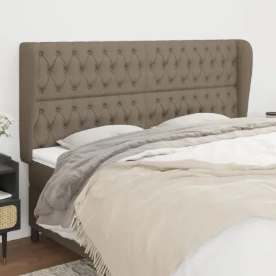 The Living Store Vzglavje z ušesi taupe 203x23x118/128 cm blago - Vzglavje