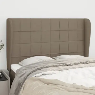 The Living Store Vzglavje z ušesi taupe 147x23x118/128 cm blago - Vzglavje