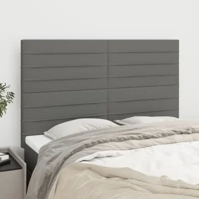 The Living Store Posteljno vzglavje 4 kosa temno siv 72x5x78/88 cm blago - Vzglavje