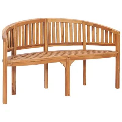 The Living Store Klop v obliki banane 151 cm trdna tikovina - Vrtna Klop