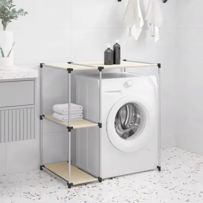The Living Store Regal za nad pralni stroj krem 87x55x90,5 cm železo - Regal Za Shranjevanje