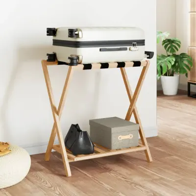 The Living Store Stojalo za prtljago 68x38x58 cm bambus - Stojalo Za Prtljago