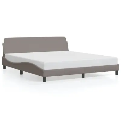 The Living Store Posteljni okvir brez vzmetnice taupe 180x200 cm blago - Posteljni Okvir