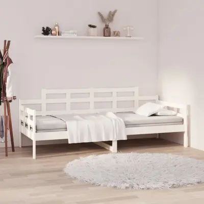 The Living Store Dnevna postelja bela trdna borovina 80x200 cm - Dnevna Postelja