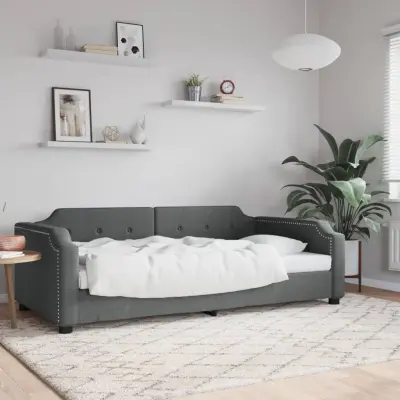 The Living Store Raztegljiva postelja temno siva 80x200 cm blago - Raztegljiv Kavč
