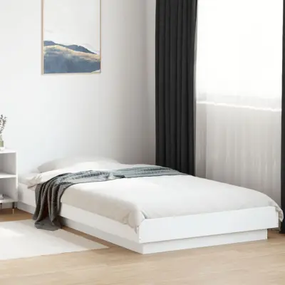 The Living Store Posteljni okvir bel 75x190 cm inženirski les - Posteljni Okvir