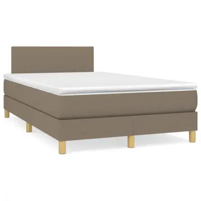 The Living Store Box spring postelja z vzmetnico LED taupe 120x190 cm blago - Box Spring Postelja