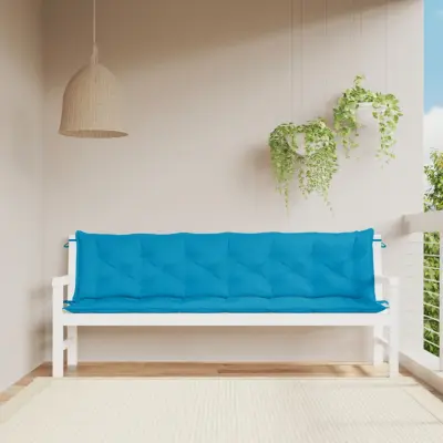 The Living Store Blazina za vrtno klop 2 kosa svetlo modra oxford tkanina - Blazina Za Vrtno Klop
