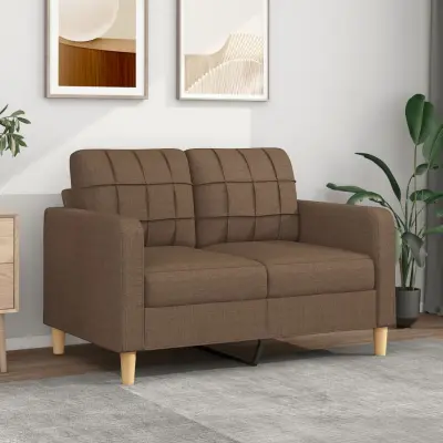 The Living Store Kavč dvosed rjav 120 cm blago - Kavč Dvosed
