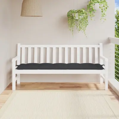 The Living Store Blazina za vrtno klop črna 180x50x7 cm oxford tkanina - Blazina Za Vrtno Klop