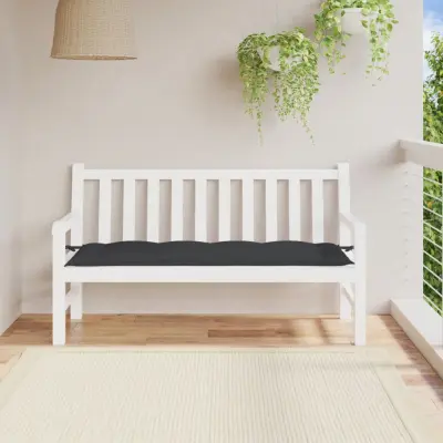 The Living Store Blazina za vrtno klop črna 150x50x7 cm oxford tkanina - Blazina Za Vrtno Klop