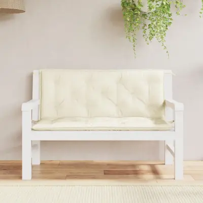 The Living Store Blazina za vrtno klop 2 kosa kremno bela oxford tkanina - Blazina Za Vrtno Klop