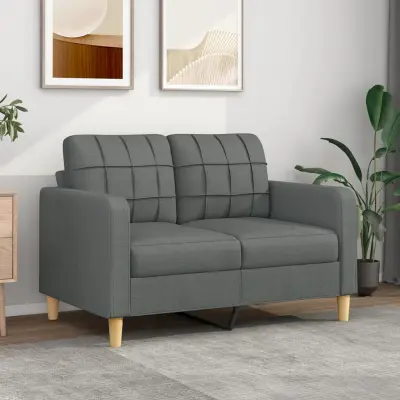The Living Store Dvosed temno siv 120 cm blago - Kavč Dvosed