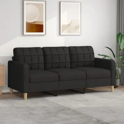 The Living Store Trosed črn 180 cm blago - Kavč Trosed