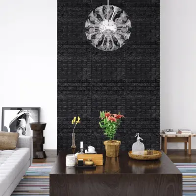 The Living Store 3D tapete opeke samolepilne 20 kosov črne - Tapeta