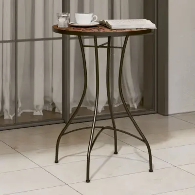 The Living Store Bistro mizica z mozaikom terakota Ø50x70 cm keramika - Bistro Mizica Z Mozaikom