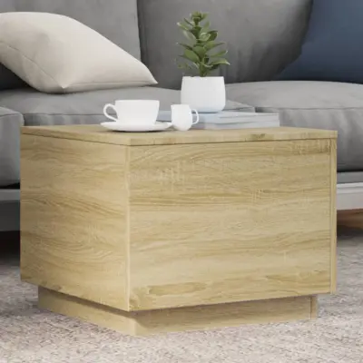 The Living Store Klubska mizica z LED lučkami sonoma hrast 50x50x40 cm - Klubska Mizica