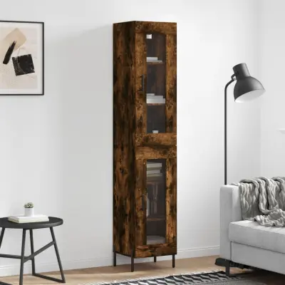 The Living Store Visoka omara dimljeni hrast 34,5x34x180 cm inženirski les - Visoka Omarica