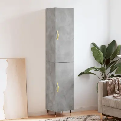 The Living Store Visoka omara betonsko siva 34,5x34x180 cm inženirski les - Visoka Omarica