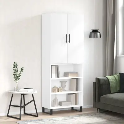 The Living Store Visoka omara bela 69,5x34x180 cm inženirski les - Visoka Omara