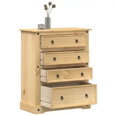 The Living Store Predalnik Corona 92x48x120 cm trdna borovina - Predalnik