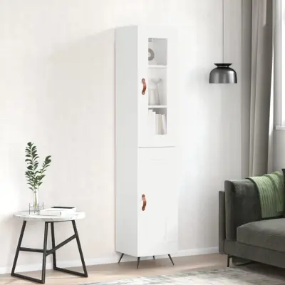 The Living Store Visoka omara bela 34,5x34x180 cm inženirski les - Visoka Omarica