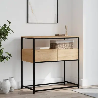 The Living Store Konzolna mizica sonoma hrast 75x40x75 cm inženirski les - Konzolna Mizica
