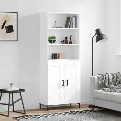 The Living Store Visoka omara bela 69,5x34x180 cm inženirski les - Visoka Omarica