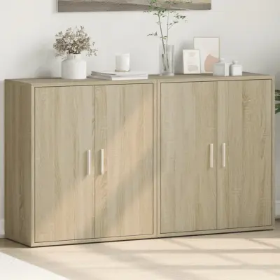 The Living Store Komoda 2 kosa sonoma hrast 60x31x70 cm inženirski les - Komoda