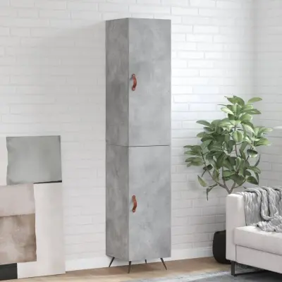 The Living Store Visoka omara betonsko siva 34,5x34x180 cm inženirski les - Visoka Omarica