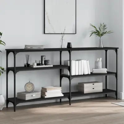 The Living Store Konzolna mizica črna 160x29x75 cm inženirski les - Konzolna Mizica
