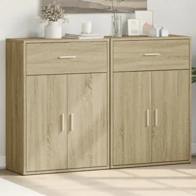 The Living Store Komoda 2 kosa sonoma hrast 60x30x84 cm inženirski les - Komoda