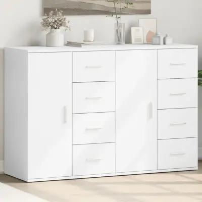 The Living Store Komoda 2 kosa bela 59x39x80 cm inženirski les - Komoda