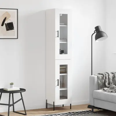 The Living Store Visoka omara bela 34,5x34x180 cm inženirski les - Visoka Omarica