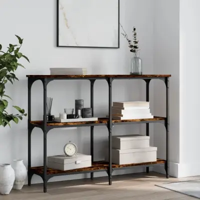 The Living Store Konzolna mizica dimljen hrast 100x29x75 cm inženirski les - Konzolna Mizica