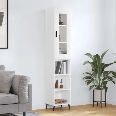 The Living Store Visoka omara bela 34,5x34x180 cm inženirski les - Visoka Omara