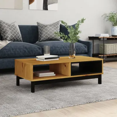 The Living Store Klubska mizica FLAM 100x50x32,5 cm trdna borovina - Klubska Mizica