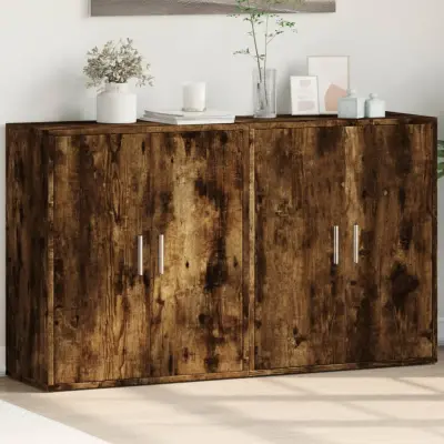 The Living Store Komoda 2 kosa dimljeni hrast 60x31x70 cm inženirski les - Komoda