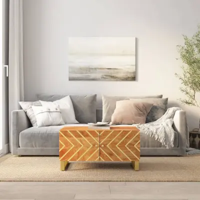 The Living Store Klubska mizica rjava in črna 80×50×40 cm trden mangov les - Klubska Mizica