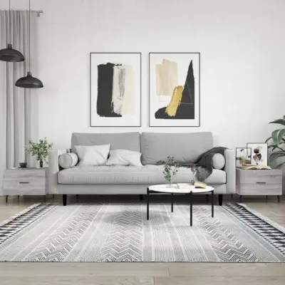 The Living Store Klubske mizice 2 kosa siva sonoma 50x50x40 cm inženirski les - Klubska Mizica