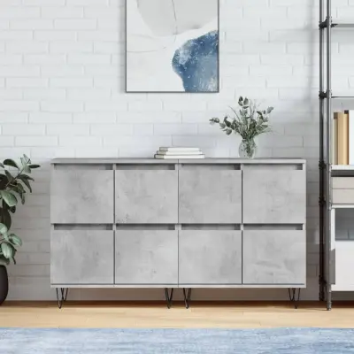 The Living Store Komoda 2 kosa betonsko siv inženirski les - Komoda