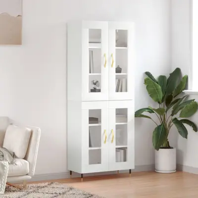 The Living Store Visoka omara bela 69,5x34x180 cm inženirski les - Visoka Omara