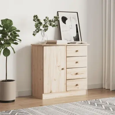 The Living Store Komoda ALTA 77x35x73 cm trdna borovina - Komoda