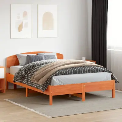 The Living Store Vzglavje voščeno rjava 160 cm trdna borovina - Vzglavje
