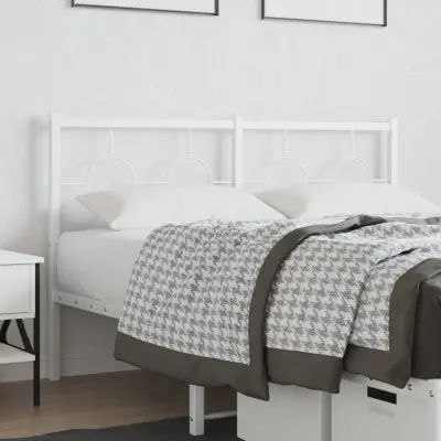 The Living Store Kovinsko vzglavje belo 135 cm - Vzglavje