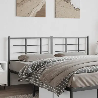 The Living Store Kovinsko posteljno vzglavje črno 193 cm - Vzglavje