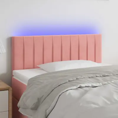 The Living Store LED posteljno vzglavje roza 80x5x78/88 cm žamet - LED Vzglavje
